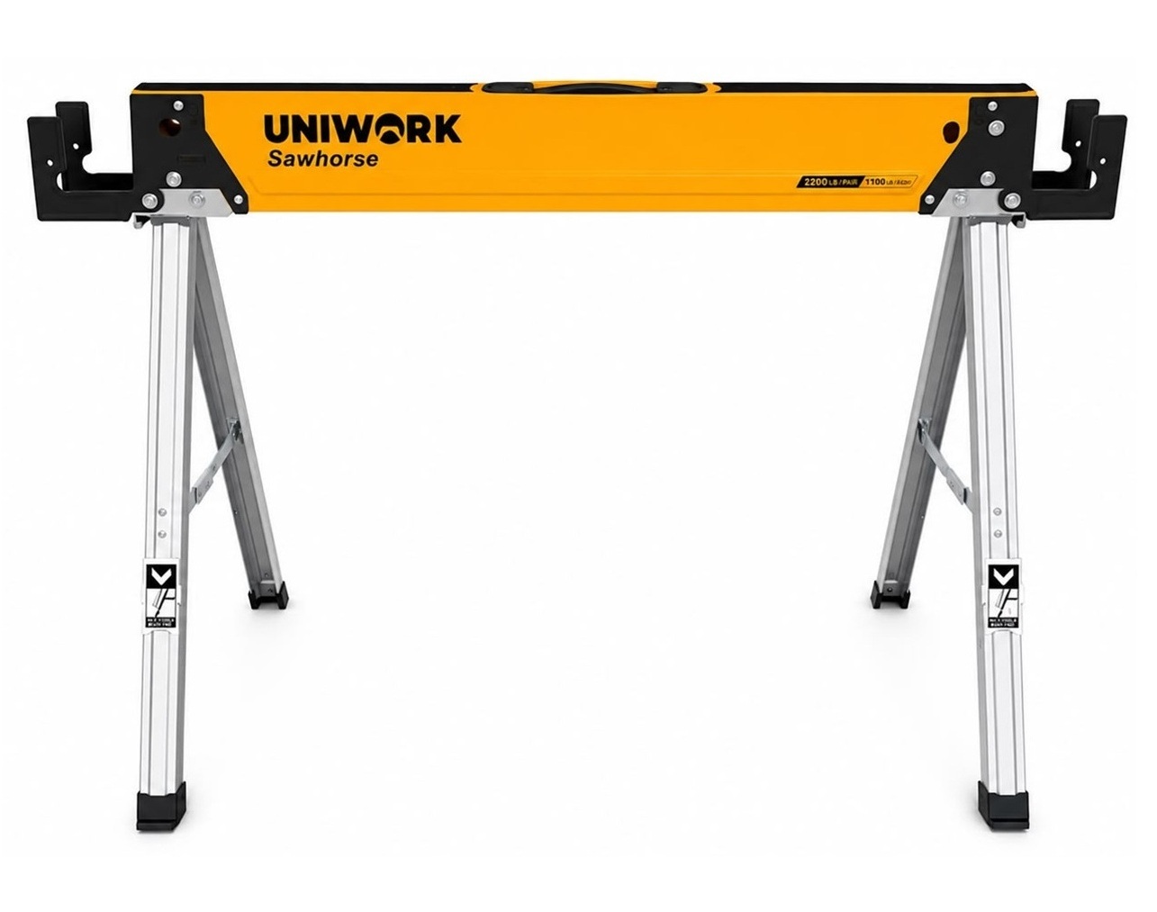 Uniwork 43-inch Fixed-Leg Folding Steel Sawhorse 